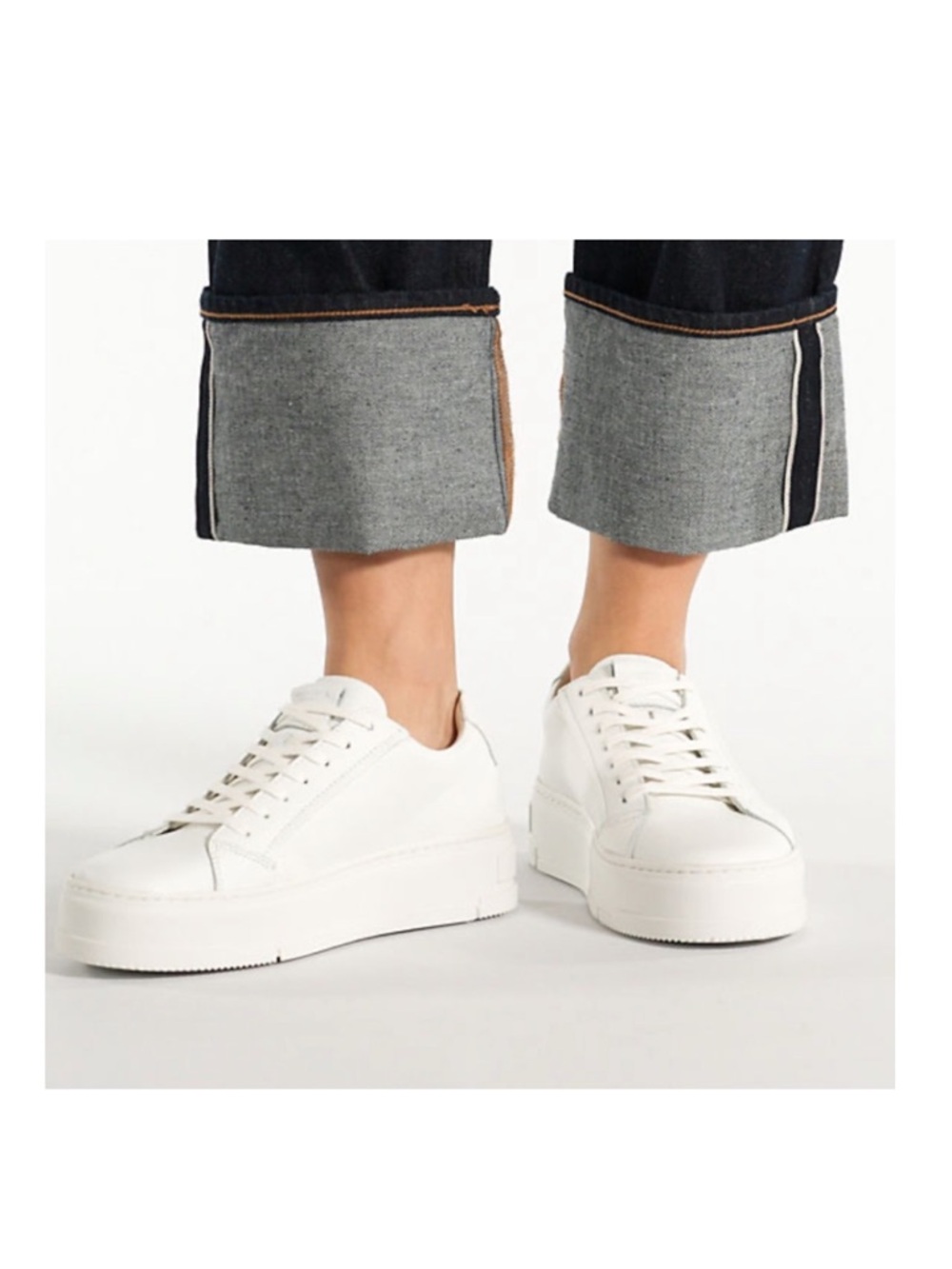 VAGABOND Judy platform Sneakers white leather size 10 $160